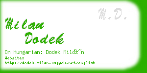 milan dodek business card